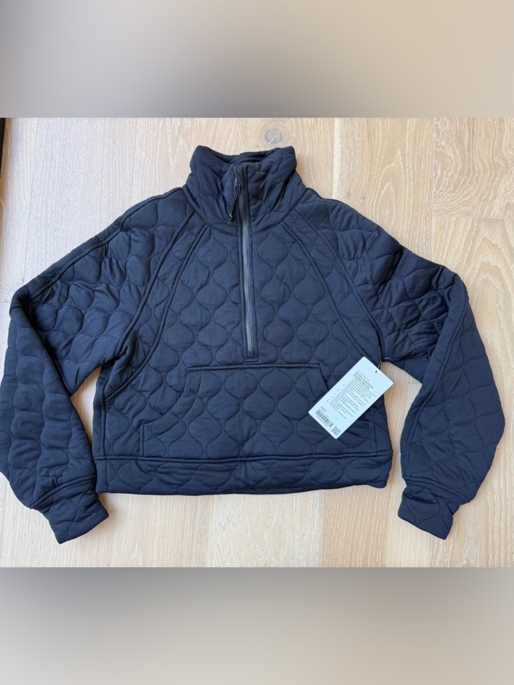 NEW Lululemon Women’s Scuba Oversized Quilted Half-Zip Pullover Jacket - Black